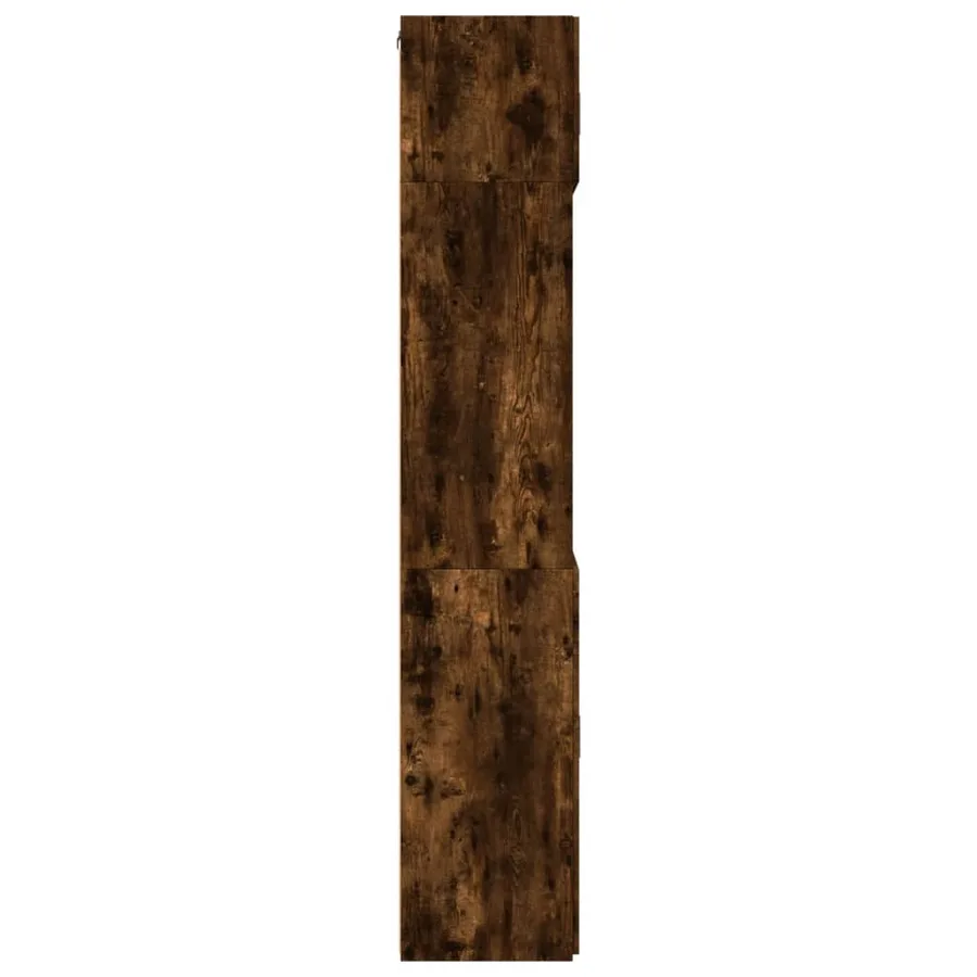 Armoire de rangement chêne fumé 80x42,5x225cm bois d'ingénierie - 7