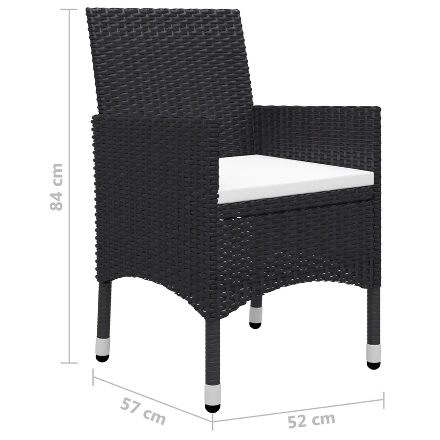 Ensemble à manger de jardin 5 pcs Noir - 12