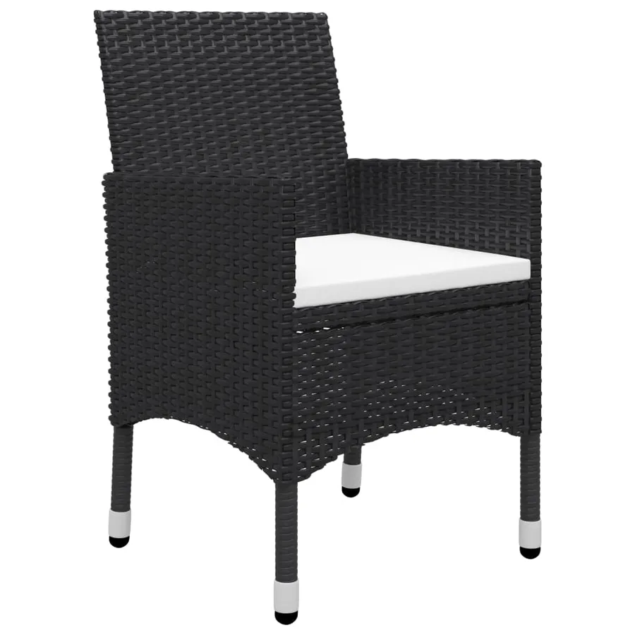 Ensemble à manger de jardin 5 pcs Noir - 6