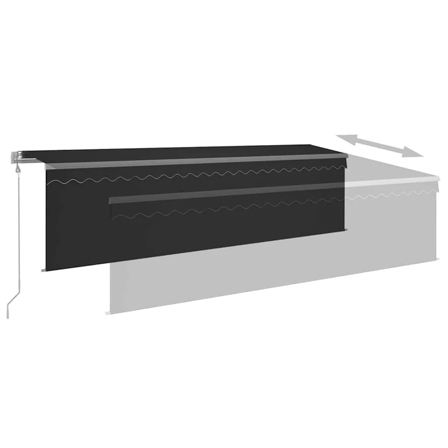 Auvent rétractable automatique avec store 5x3 m Anthracite - 8