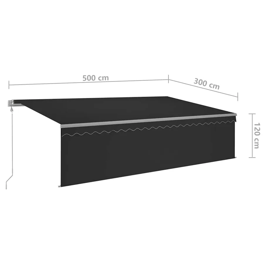 Auvent rétractable automatique avec store 5x3 m Anthracite - 9