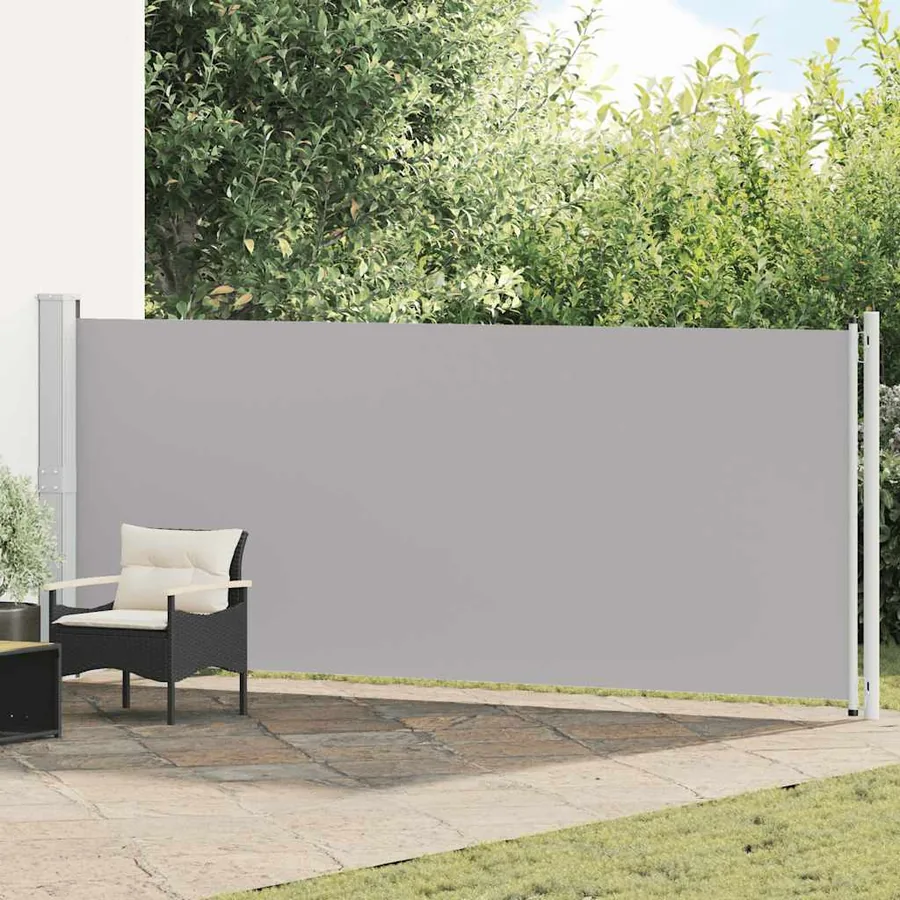Auvent latéral rétractable de patio 600x160 cm gris