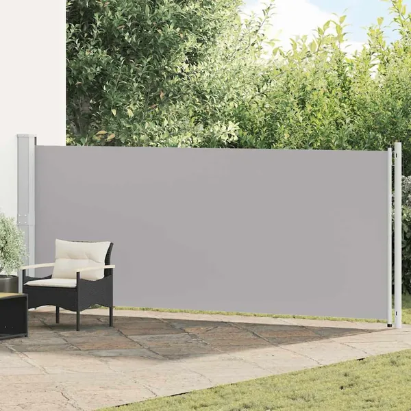 Auvent latéral rétractable de patio 600x160 cm gris