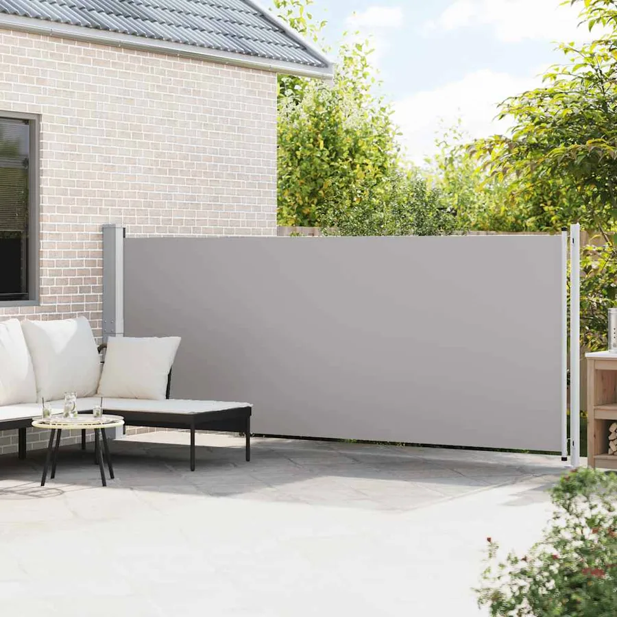 Auvent latéral rétractable de patio 600x160 cm gris - 3