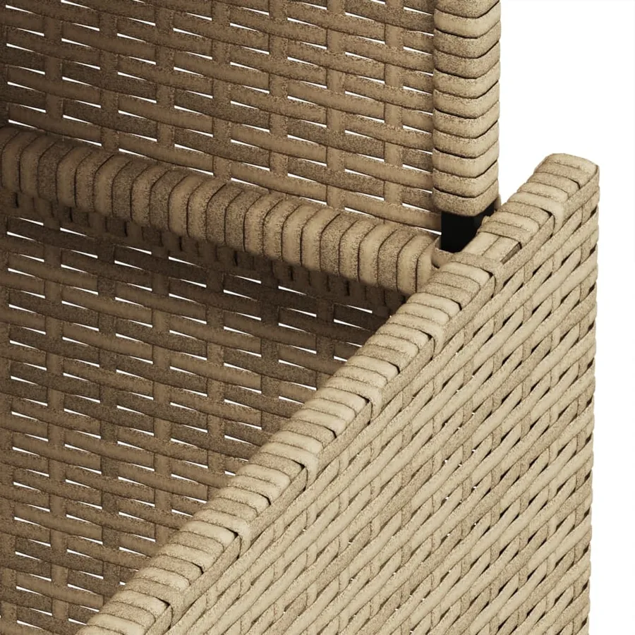 Table de jardin dessus en verre beige 100x55x73 cm poly rotin - 12