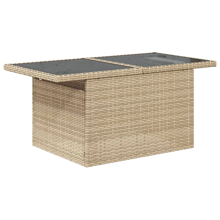 Salon de jardin 11 pcs avec coussins beige résine tressée - 5
