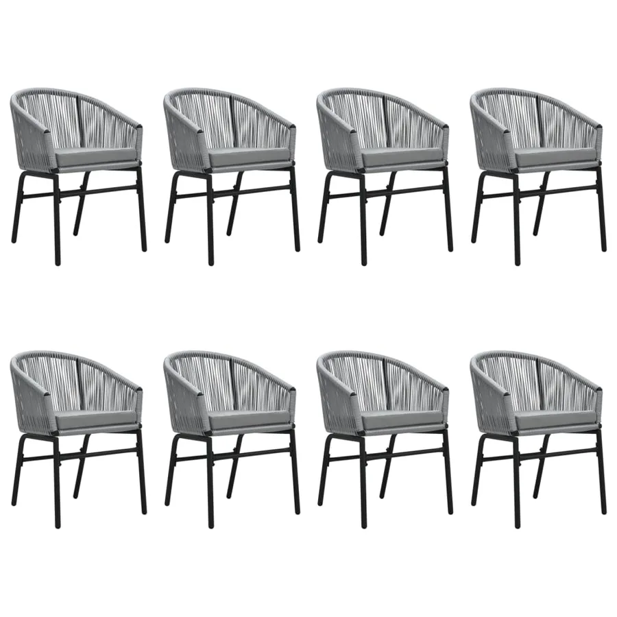 Ensemble à manger de jardin 9 pcs Gris - 3