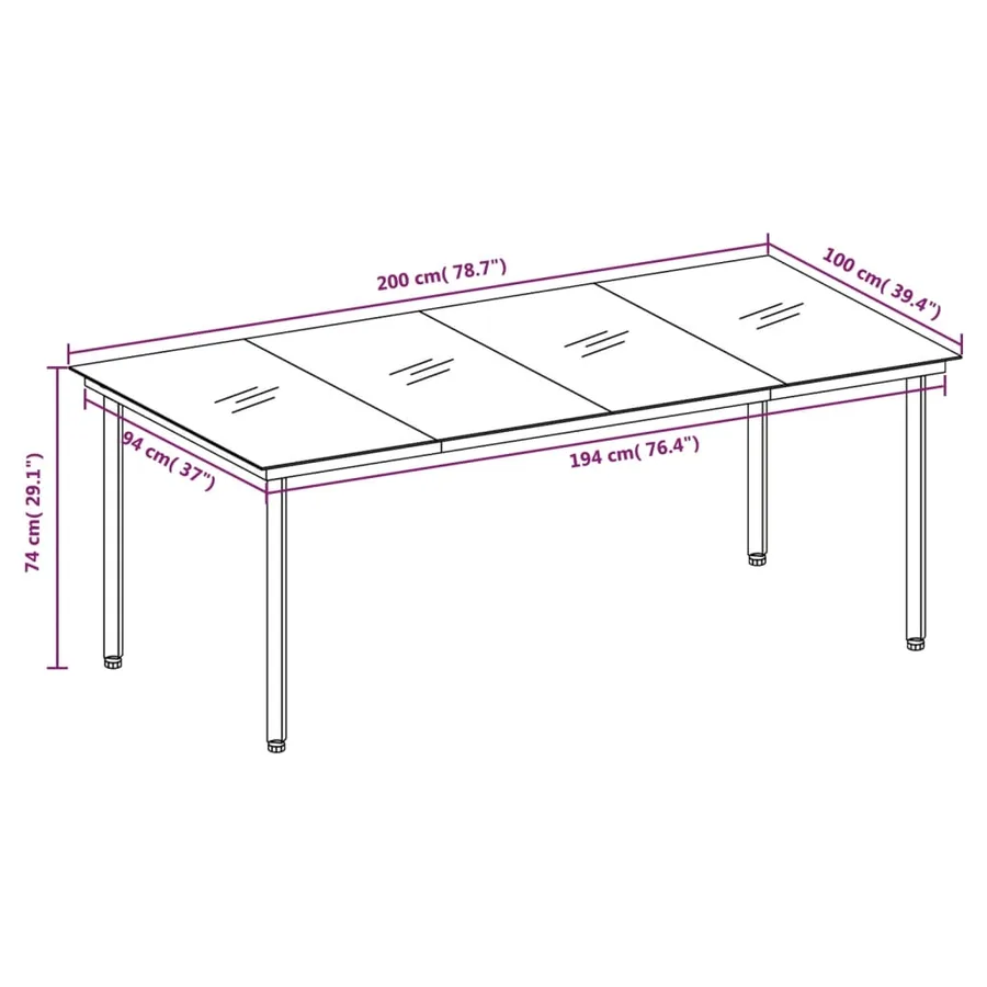 Ensemble à manger de jardin 9 pcs Gris - 7