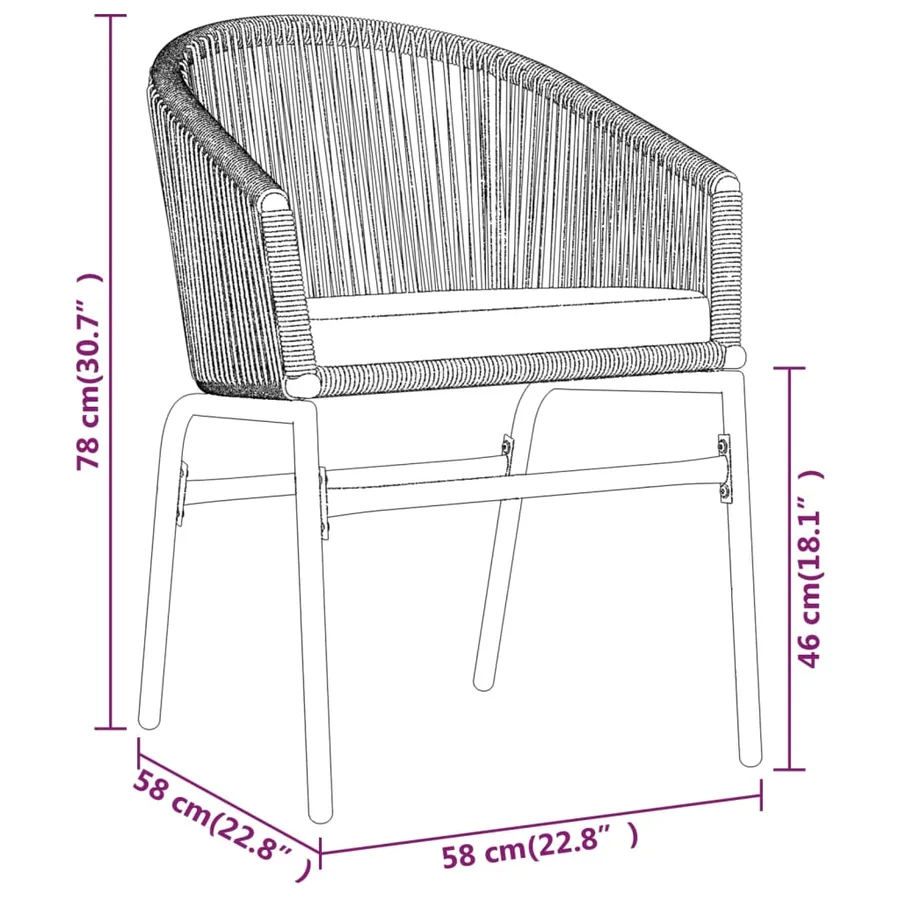 Ensemble à manger de jardin 9 pcs Gris - 8