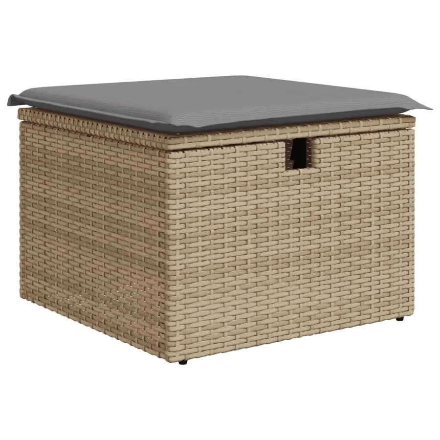 Salon de jardin avec coussins 6 pcs beige résine tressée - 4