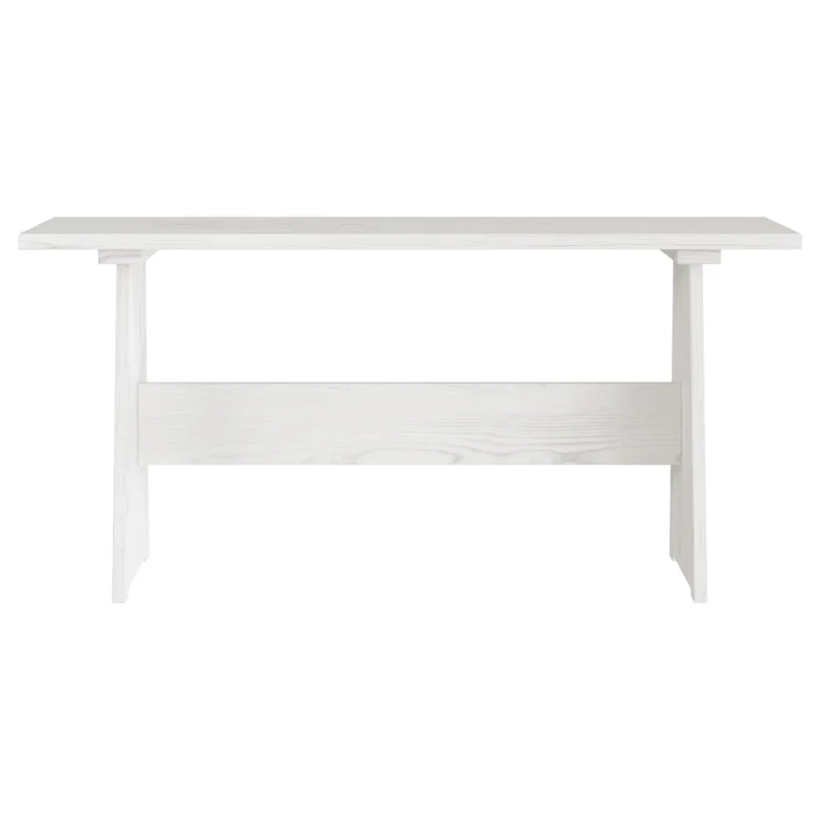 Table à manger avec banc REINE blanc bois de pin solide - 4