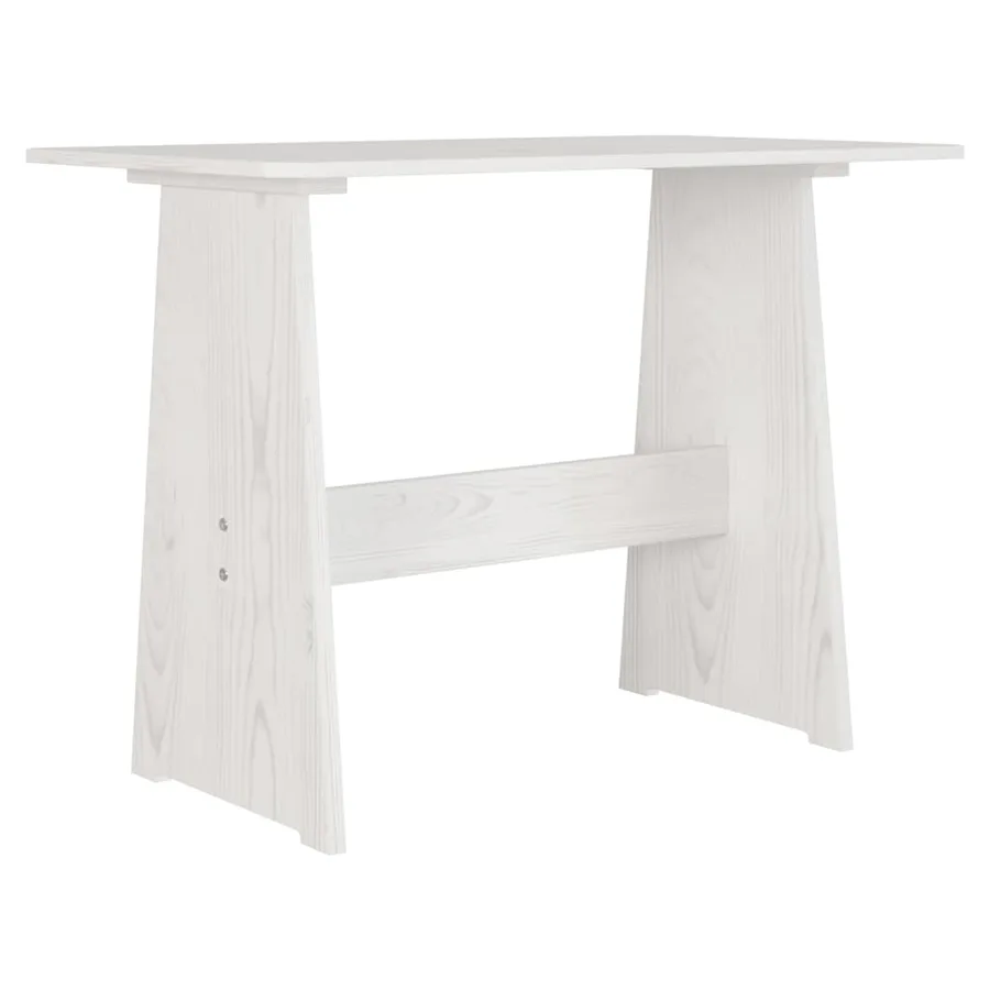 Table à manger avec banc REINE blanc bois de pin solide - 5