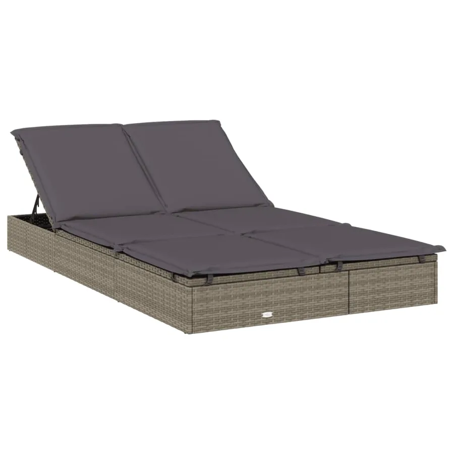 Transat 2 places avec toit rond noir 211x112x140 cm - 17
