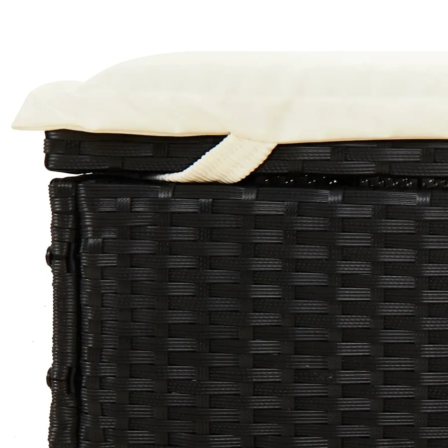 Transat 2 places avec toit rond noir 211x112x140 cm - 35