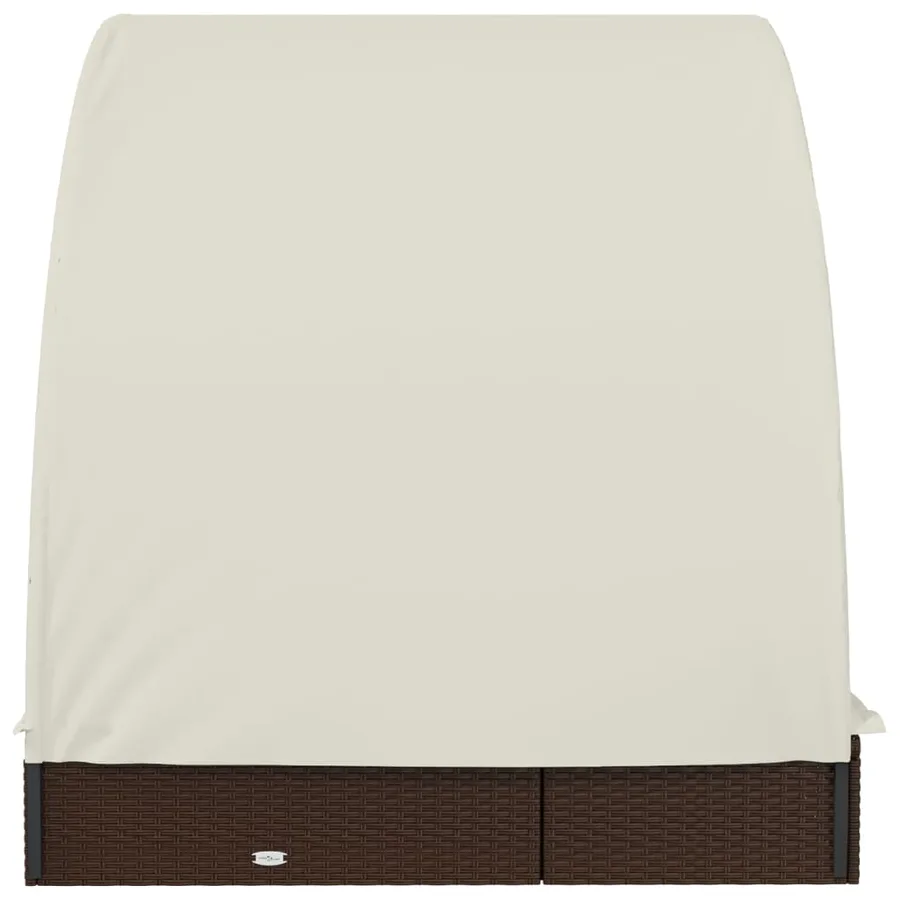 Transat 2 places avec toit rond noir 211x112x140 cm - 42