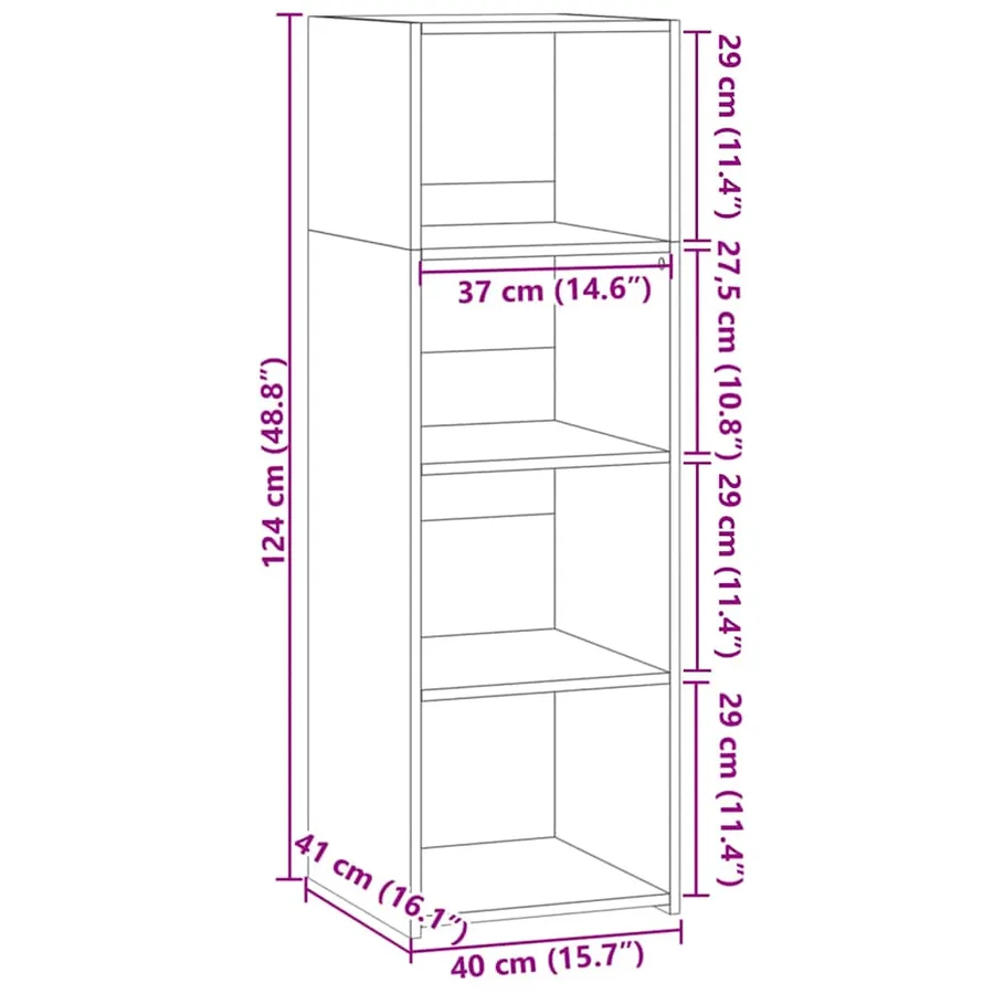 Buffet chêne fumé 40x41x124 cm bois d'ingénierie - 9