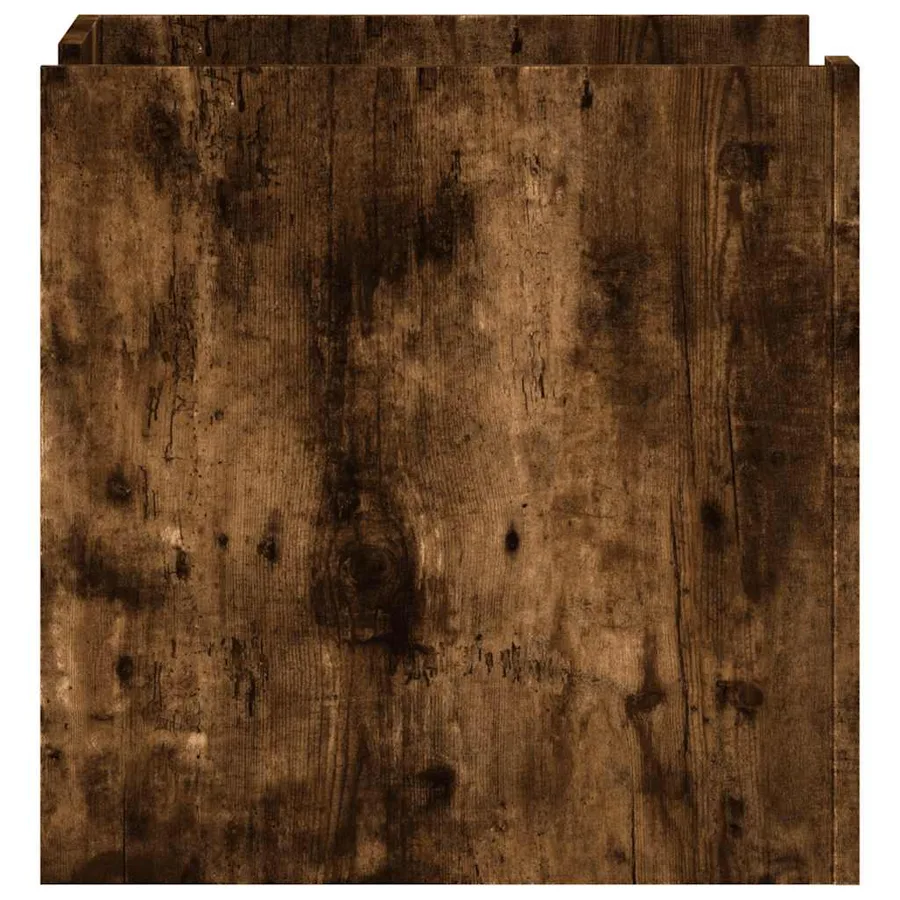Table de chevet chêne fumé 45x50x50 cm bois d'ingénierie - 5