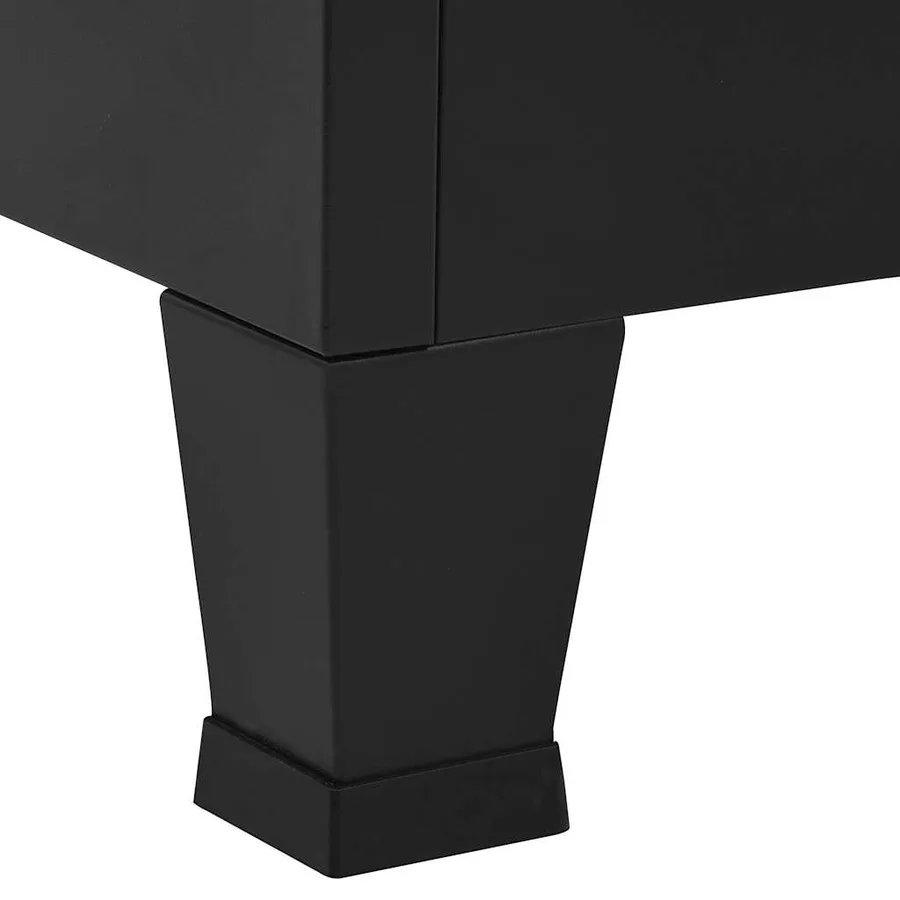 Coffre de rangement industriel Noir 90x40x100 cm Acier - 6
