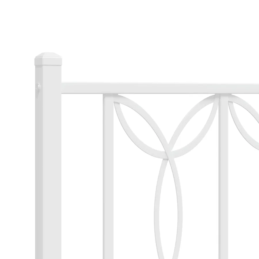Cadre de lit métal sans matelas et tête de lit blanc 180x200 cm - 7
