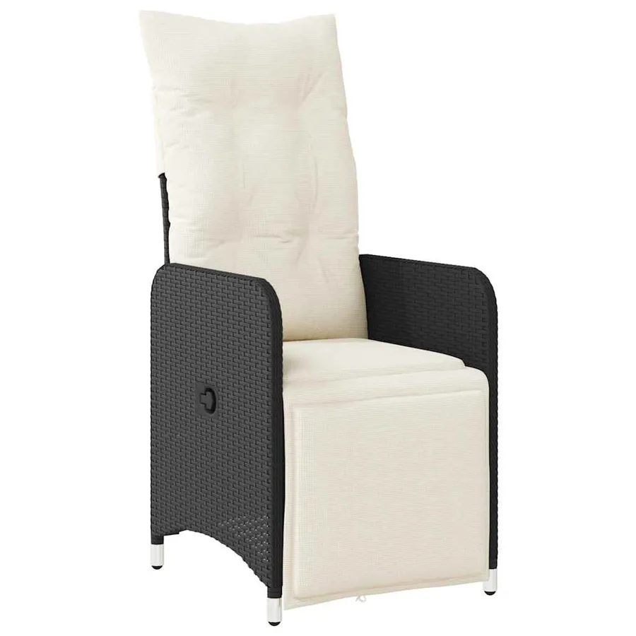 Ensemble de bistro de jardin 5 pcs coussins noir poly rotin - 3