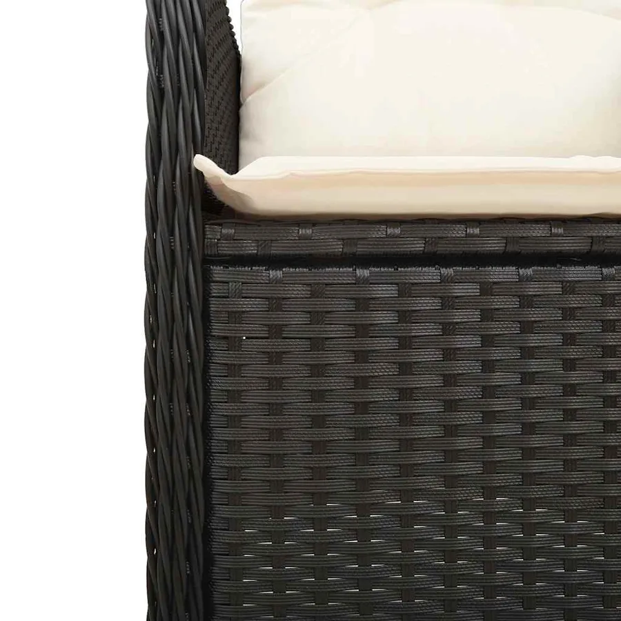 Ensemble de bistro de jardin 7 pcs coussins noir poly rotin - 6