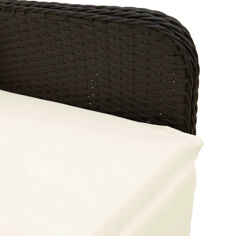Ensemble de bistro de jardin 7 pcs coussins noir poly rotin - 8