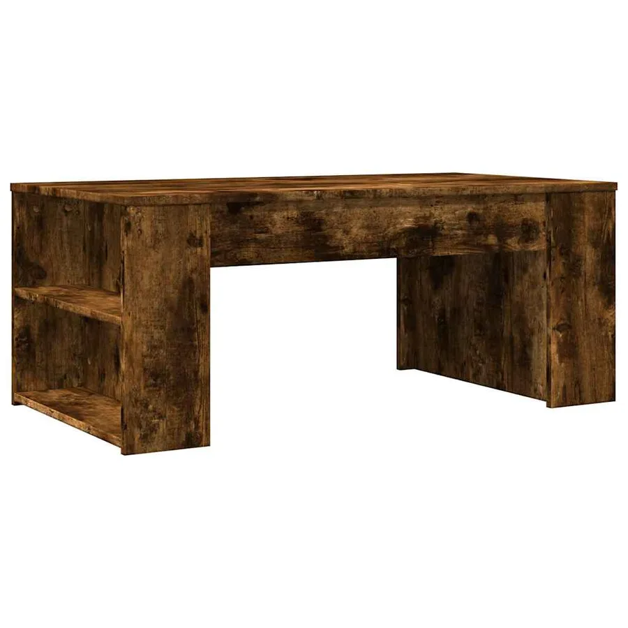 Table basse chêne fumé 102x55x42 cm bois d'ingénierie - 6