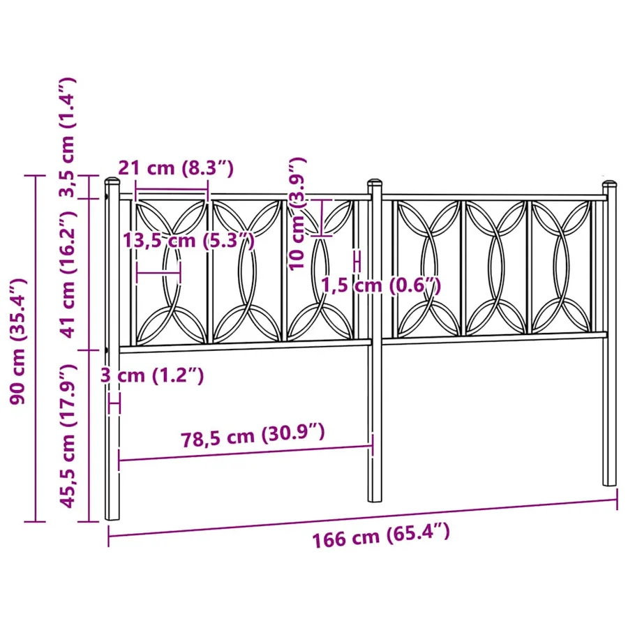 Tête de lit de remplacement métal blanc 150 cm - 6