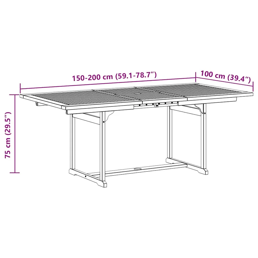 Ensemble à manger de jardin 5pcs bois d'acacia solide textilène - 15