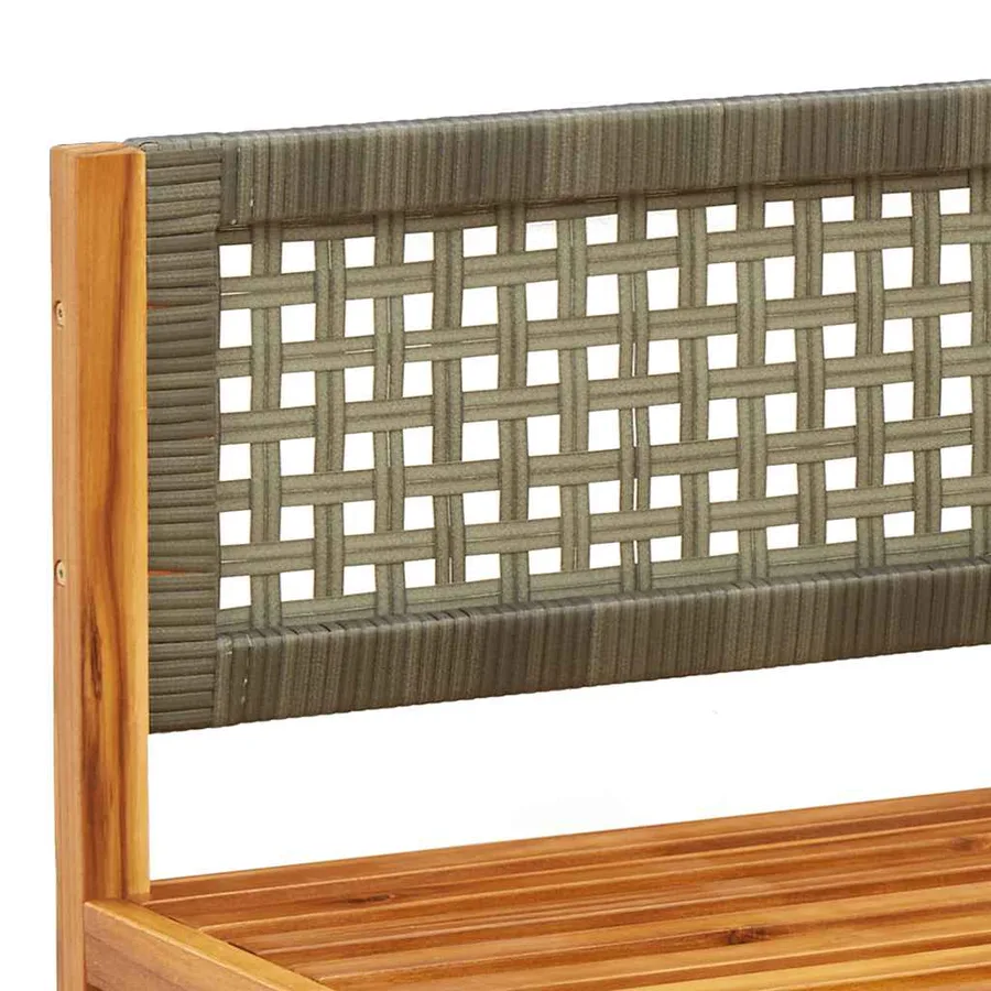 Canapé d'angle de jardin avec coussins en bois d'acacia et rotin - 7