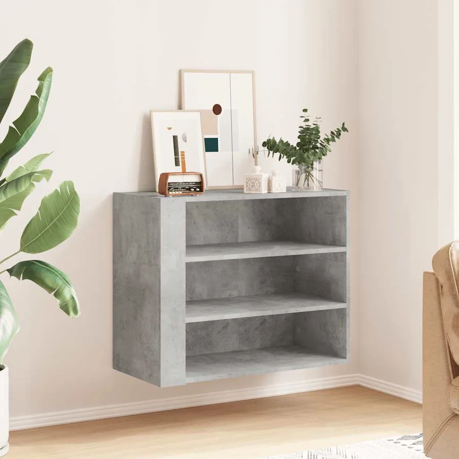 Armoire murale gris béton 75x35x60 cm bois d'ingénierie - 3