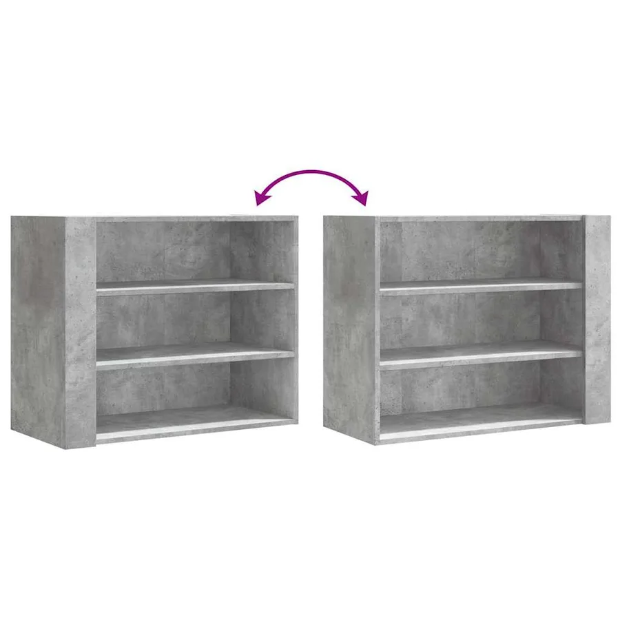 Armoire murale gris béton 75x35x60 cm bois d'ingénierie - 7