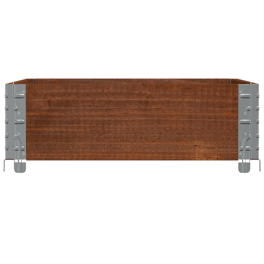 Jardinière marron 80x60 cm bois massif de pin - 4