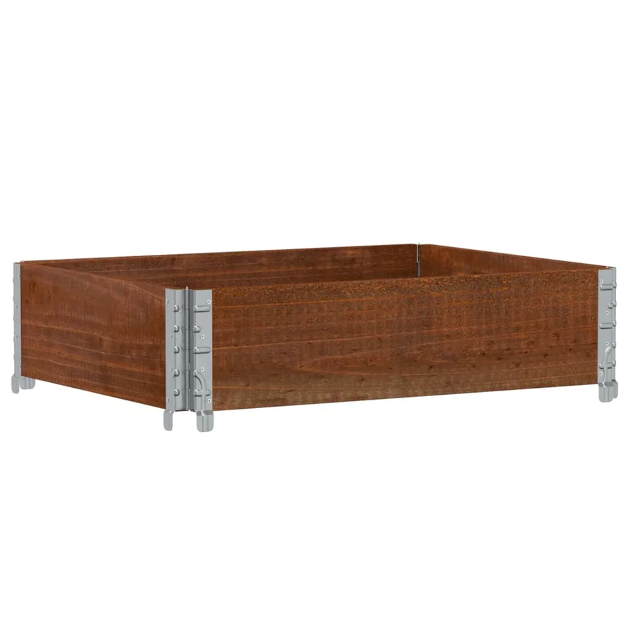 Jardinière marron 80x60 cm bois massif de pin - 5
