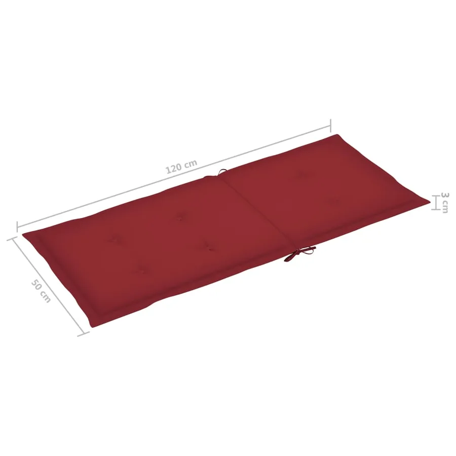 Chaises pliables de jardin lot de 3 avec coussins Bois d'acacia - 11
