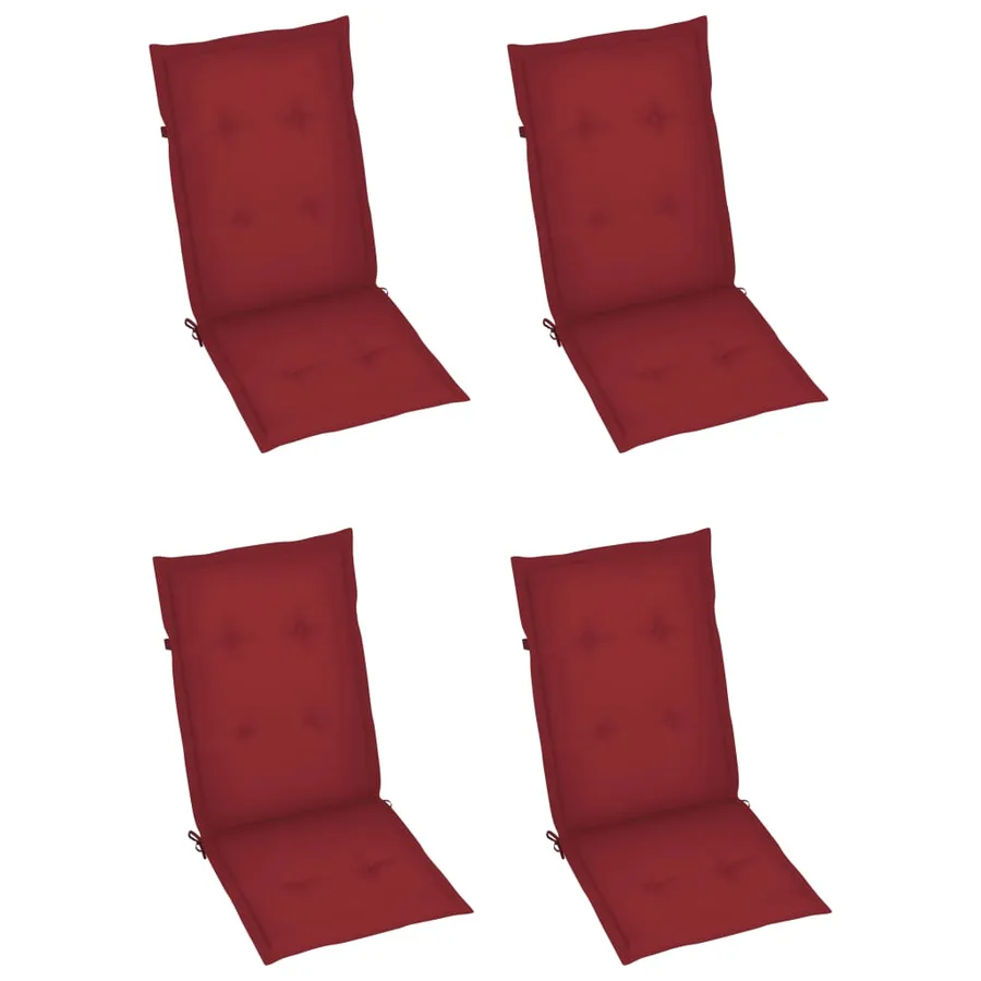 Chaises pliables de jardin lot de 3 avec coussins Bois d'acacia - 6