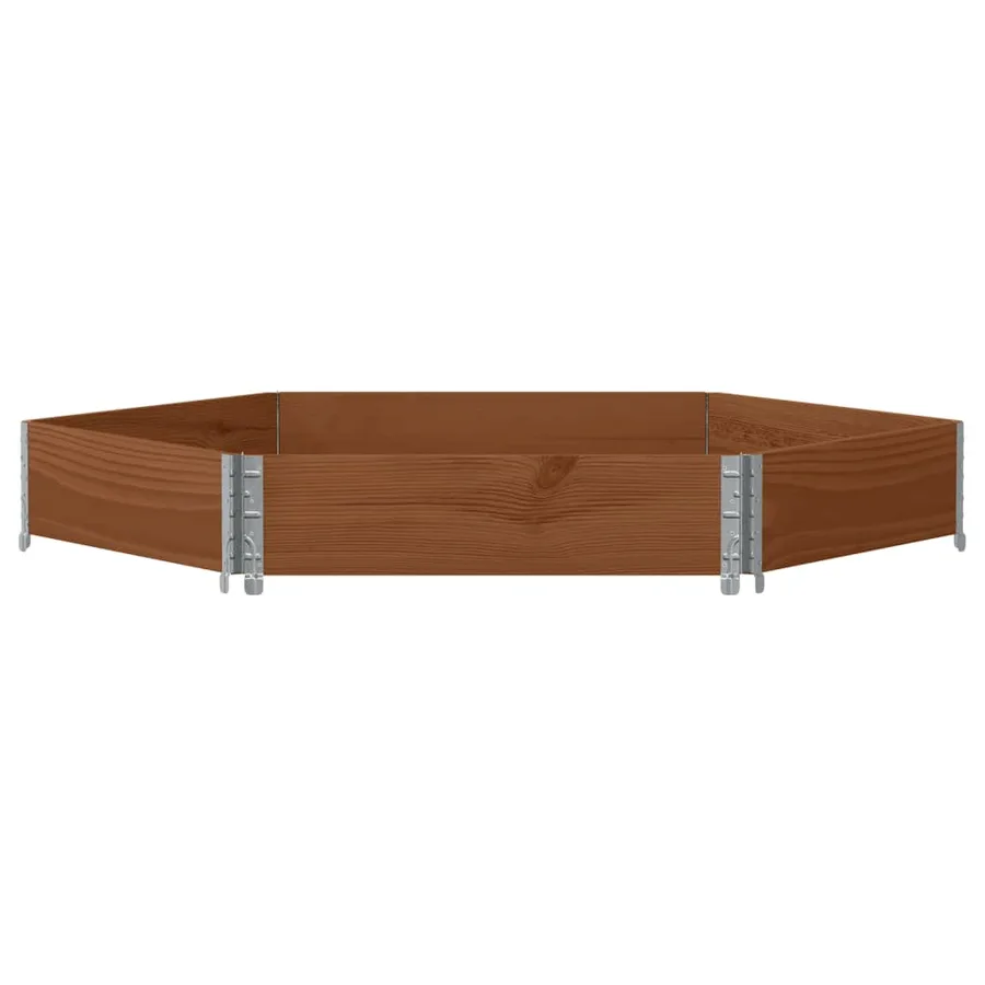 Lit surélevé hexagonale marron 160x160 cm bois pin massif - 3