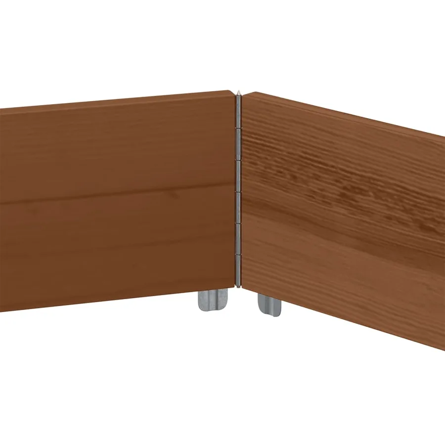 Lit surélevé hexagonale marron 160x160 cm bois pin massif - 5
