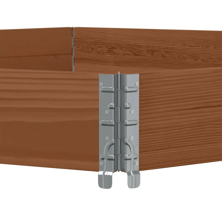 Lit surélevé hexagonale marron 160x160 cm bois pin massif - 6