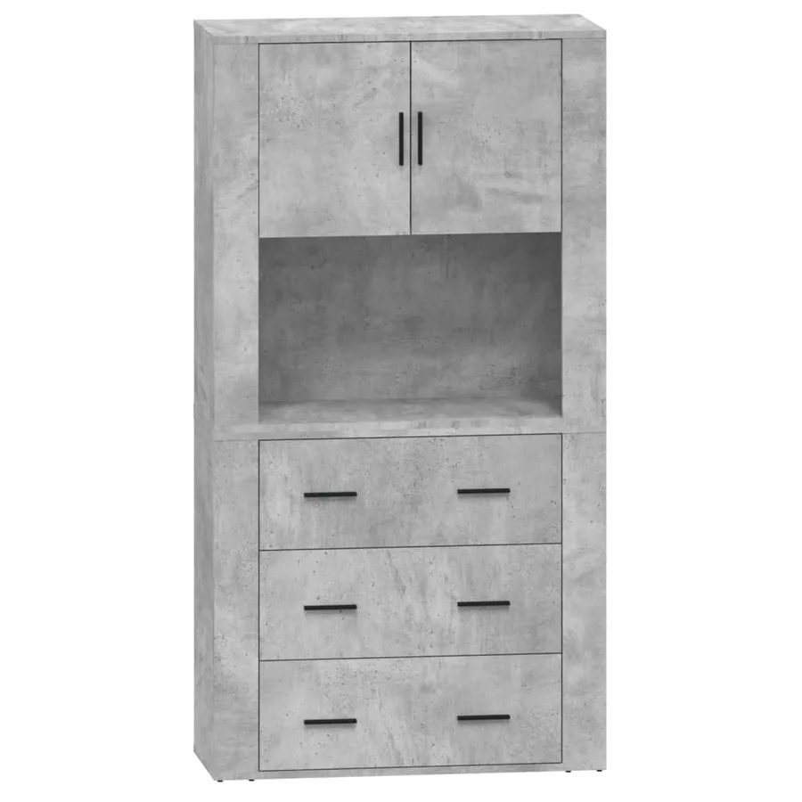 Buffet haut Gris béton Bois d'ingénierie - 2