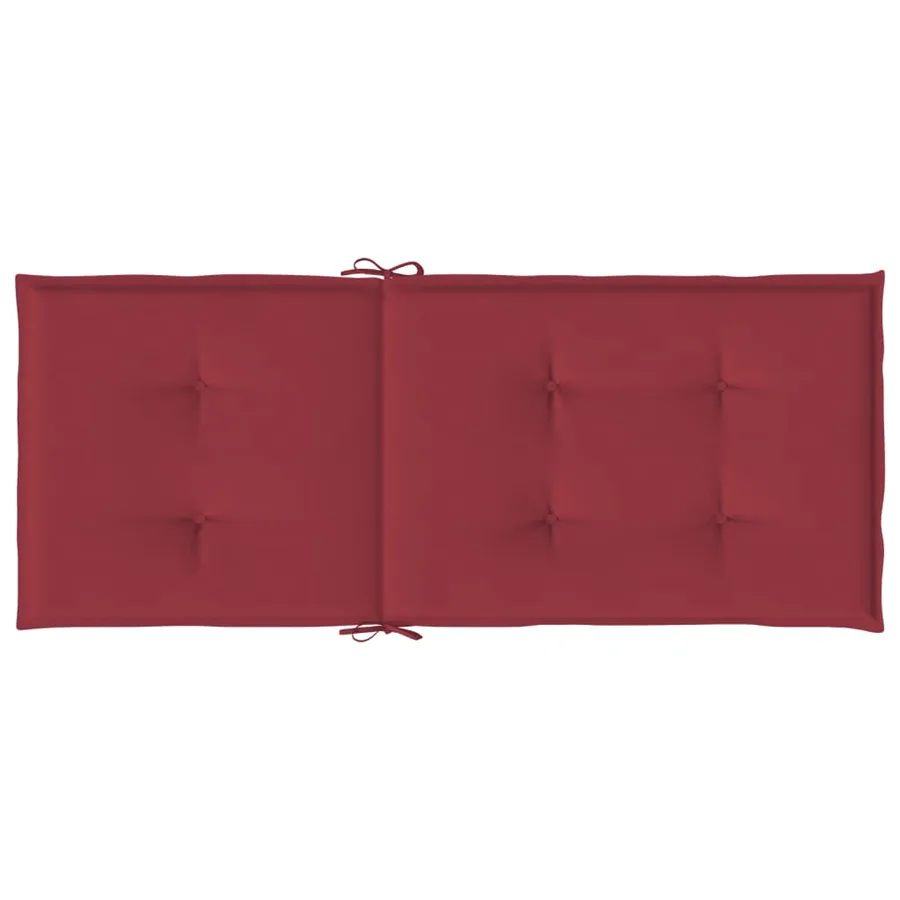 Coussins de chaise de jardin à dossier haut lot de 4 bordeaux - 7