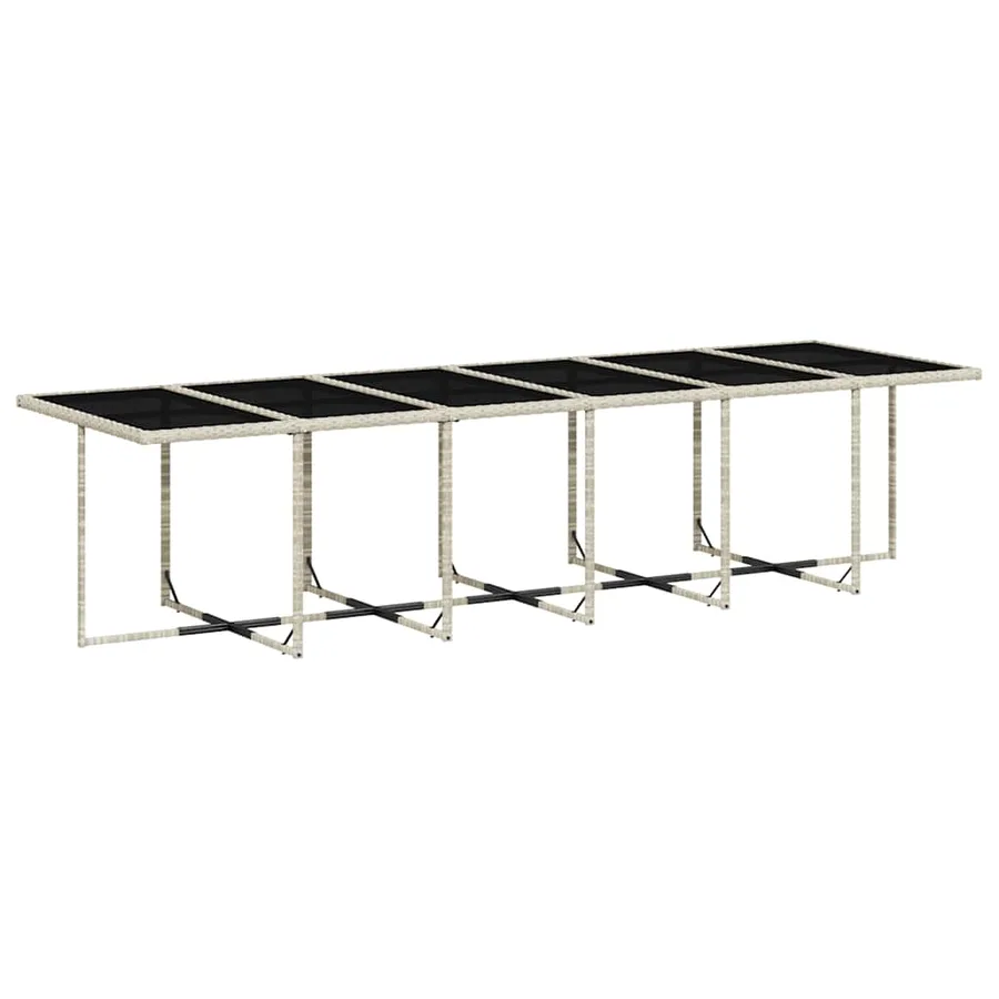 Ensemble à manger de jardin et coussins 17 pcs gris clair rotin - 5
