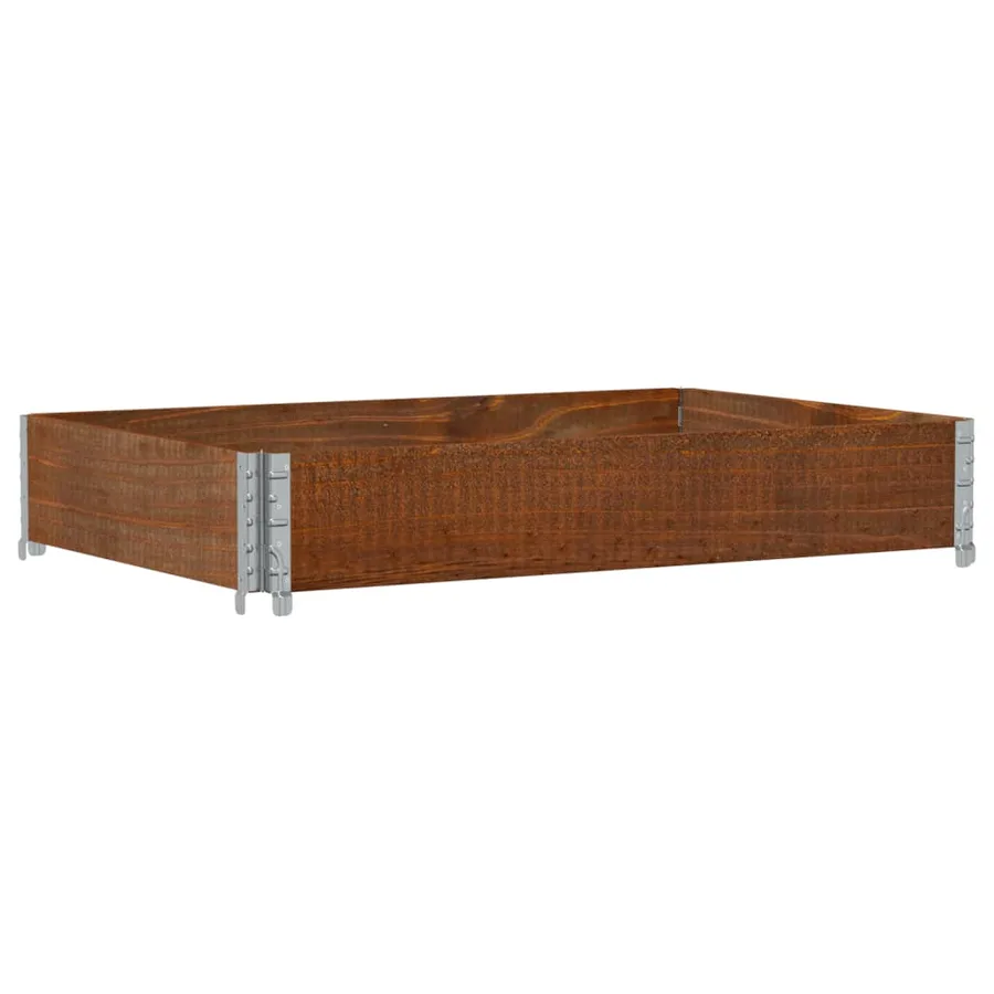 Jardinière marron 120x80 cm bois massif de pin - 5