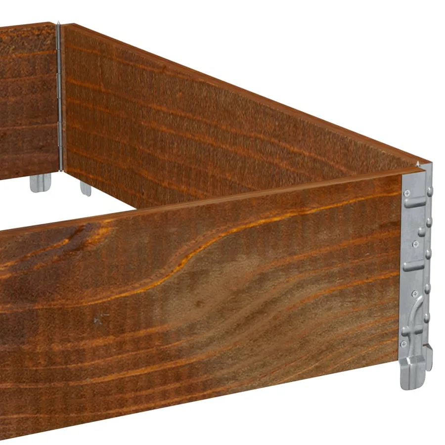 Jardinière marron 120x80 cm bois massif de pin - 7