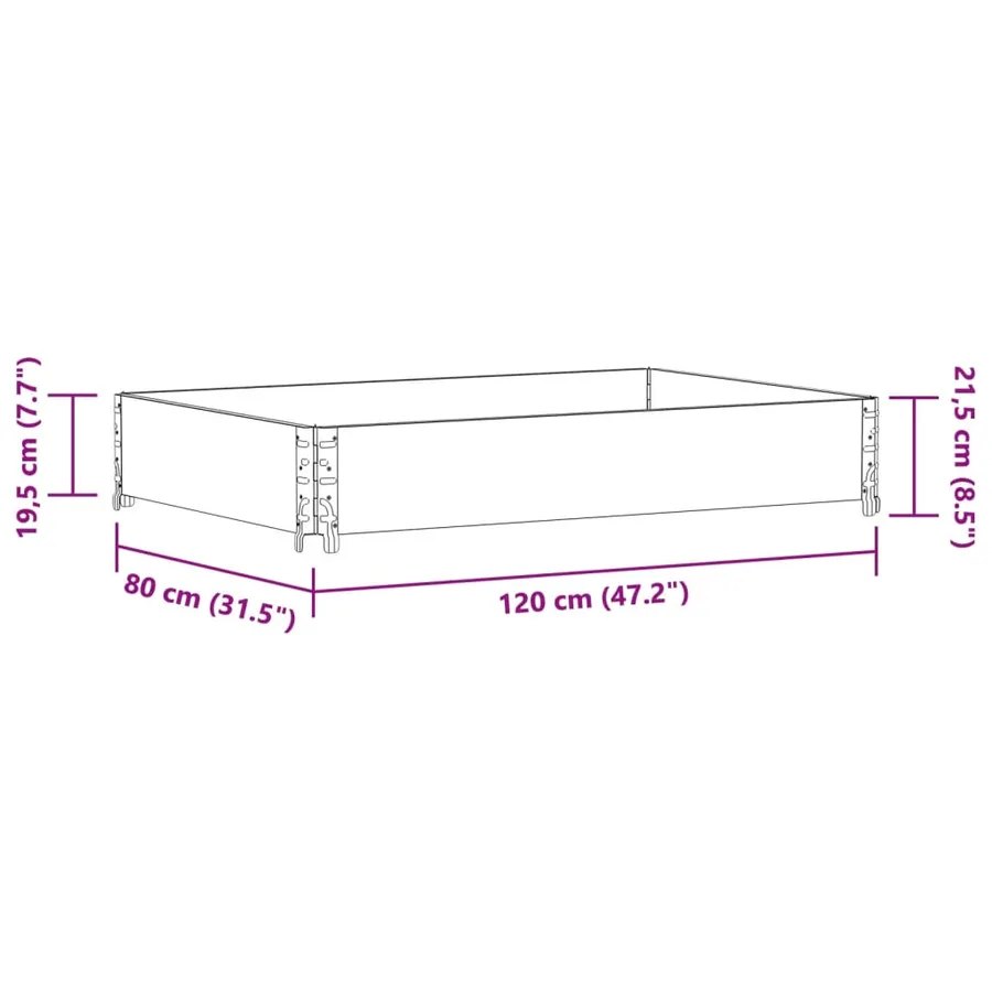 Jardinière marron 120x80 cm bois massif de pin - 8