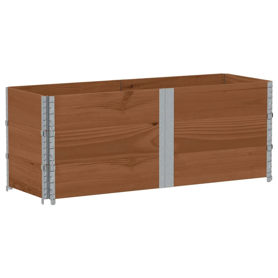 Jardinière marron 150x50 cm bois massif de pin - 2