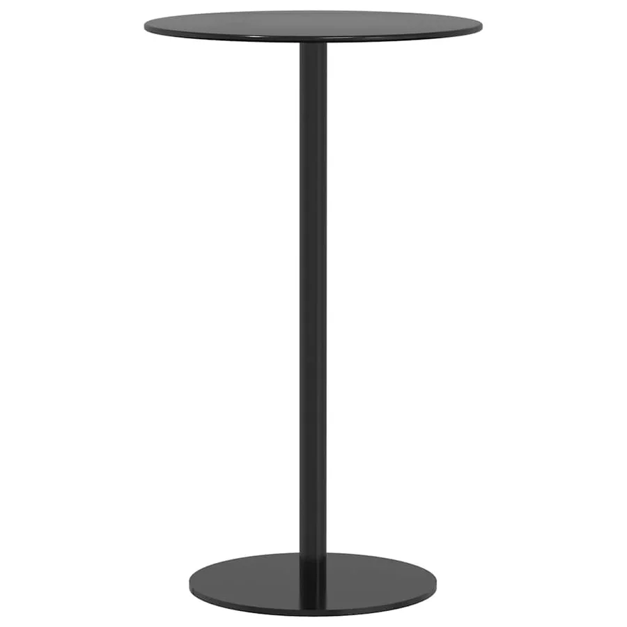 Table de jardin ronde noir Ø60x105 cm acier - 2