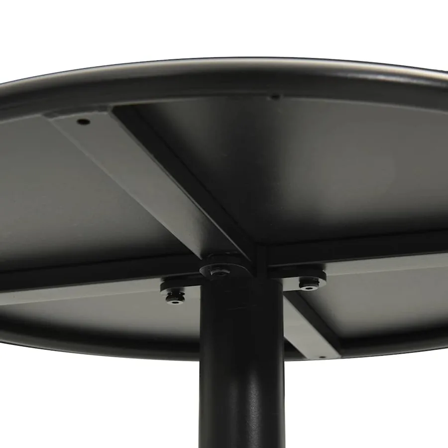Table de jardin ronde noir Ø60x105 cm acier - 5