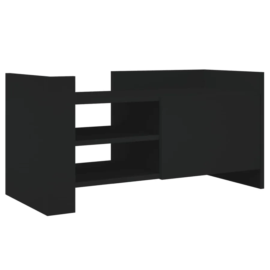 Meuble TV noir 80x35x40 cm bois d’ingénierie - 2