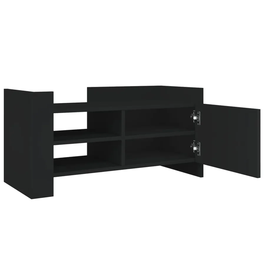 Meuble TV noir 80x35x40 cm bois d’ingénierie - 7